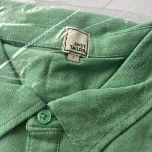 NWT Swet Tailor Men's Pistachio Green All In Polo Swet Polo Size Large - Picture 7 of 8